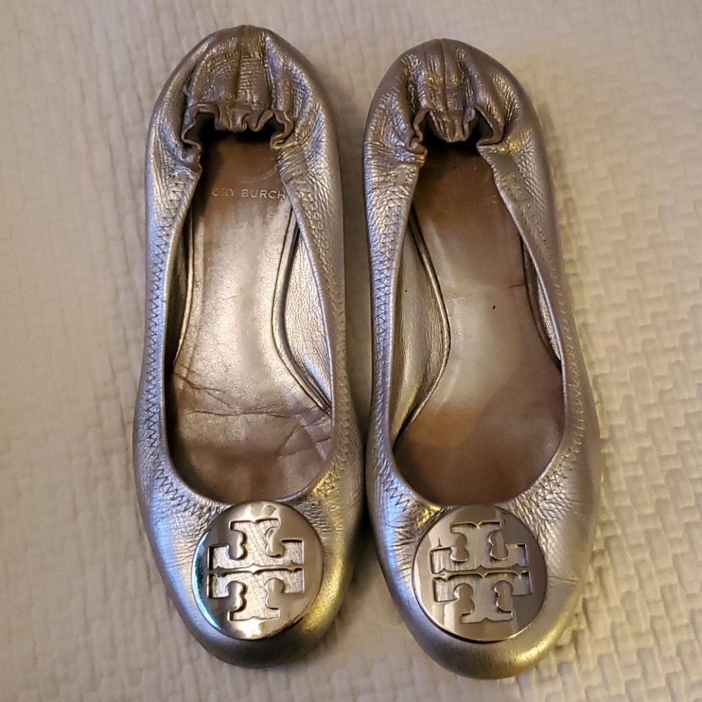 Tory Burch Minnie Silver Flats